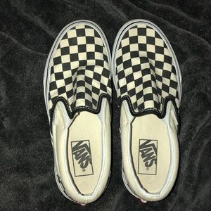 Vans checkered slip ons